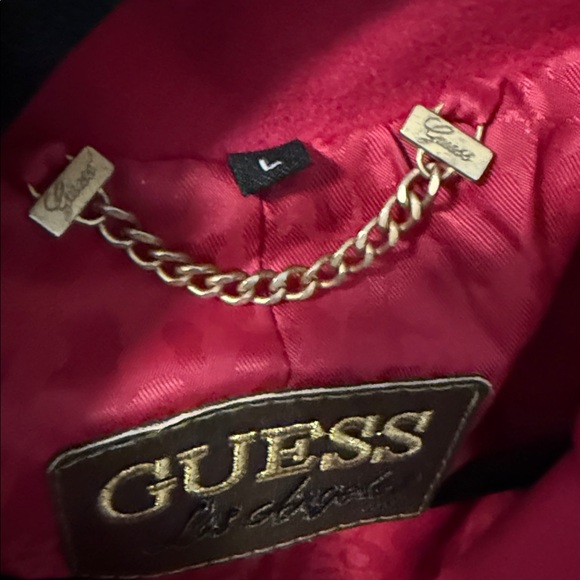 GUESS Women's Bold Pink Double-Breasted Pea Coat - Picture 3 of 5
